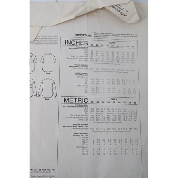 UNCUT Stretch & Sew Pattern 369 Ladies Camp Shirt Vintage 1986 93741 - Picture 4 of 4
